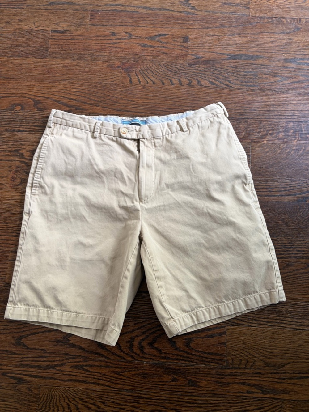 Peter Millar Khaki Flat-Front Cotton Shorts